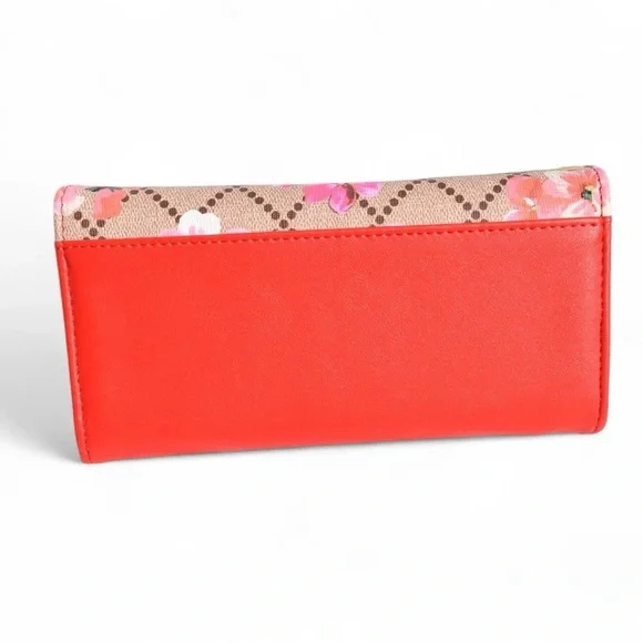 AR New York Floral Print Wallet Red with Removable Wristlet Strap - Picture 2 of 12